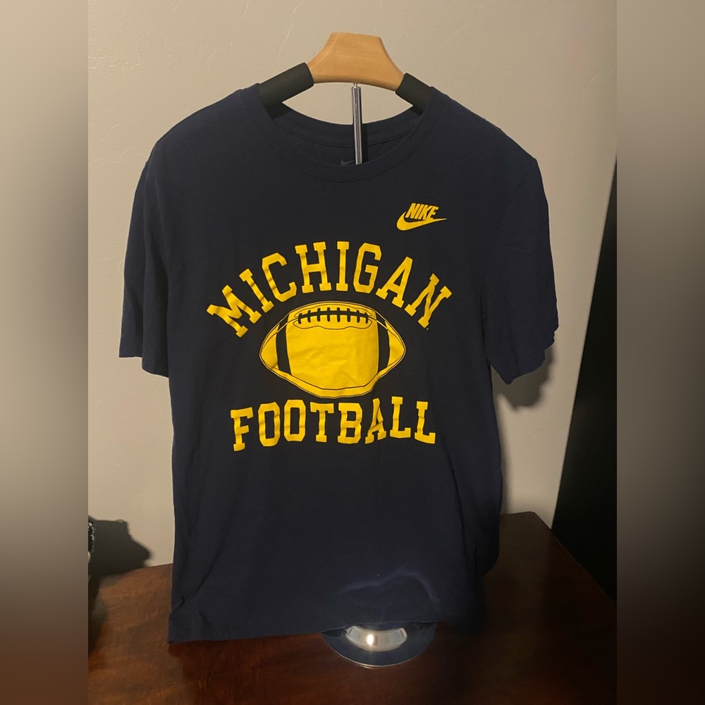 Nike Michigan Football Navy Blue Tee Large